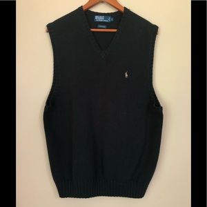 Polo Ralph Lauren Black Sweater Vest Sz L